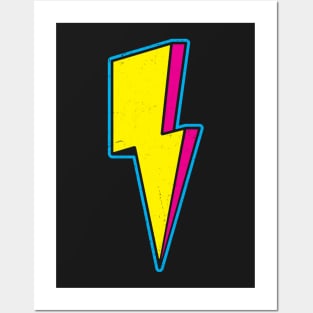 Retro 3D Lightning Bolt Posters and Art